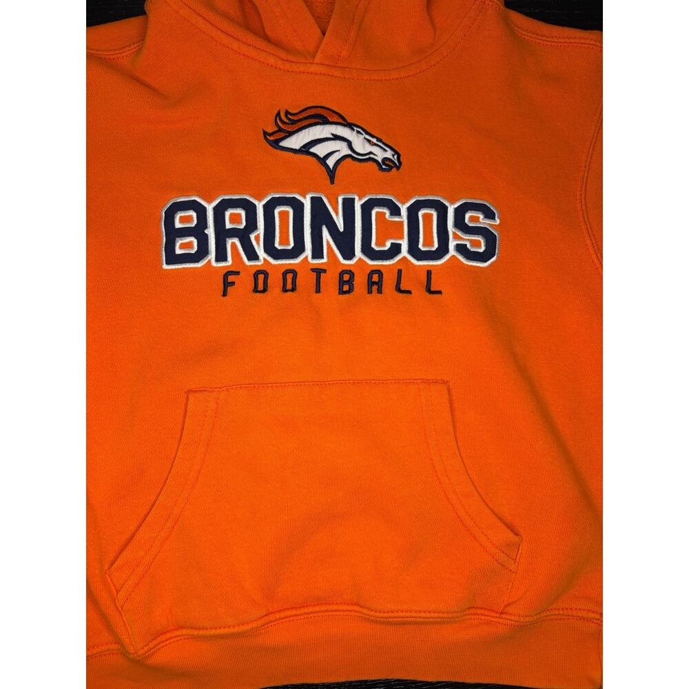 NFL Team Apparel Kids Denver Broncos Hoodie Large Size 7 Unisex Boys Girls - Picture 2 of 5